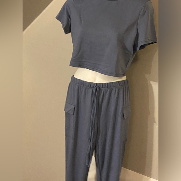 Simple Solid Short Sleeve Lounge Set - Picture 8 of 13